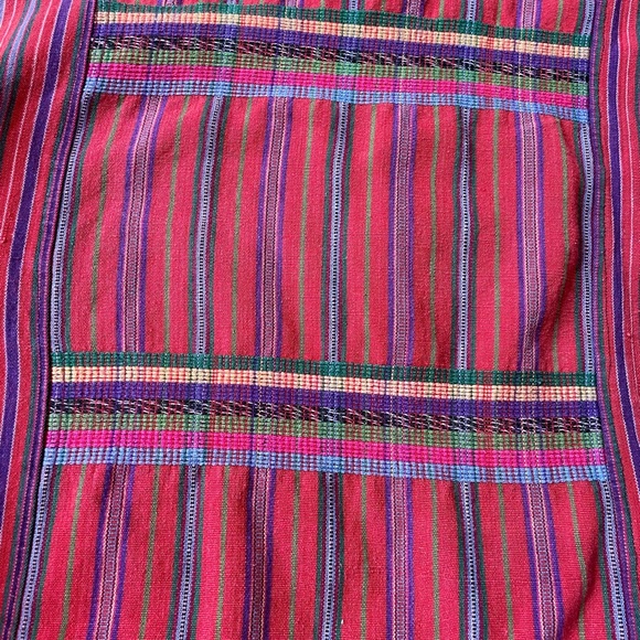 Vintage handwoven red striped cotton top - Picture 4 of 6